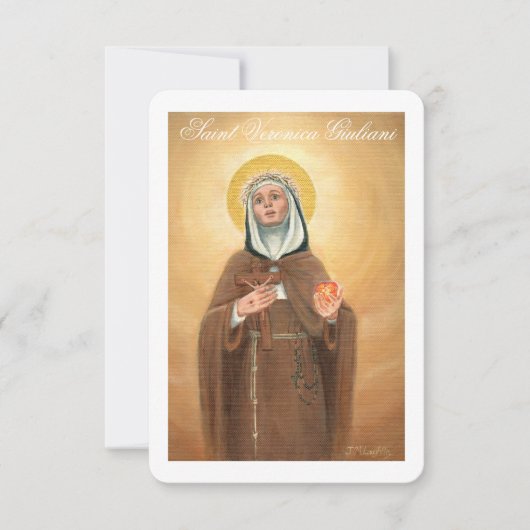Sint Veronica Giuliani, gebedskaart Kaart (Voorkant)