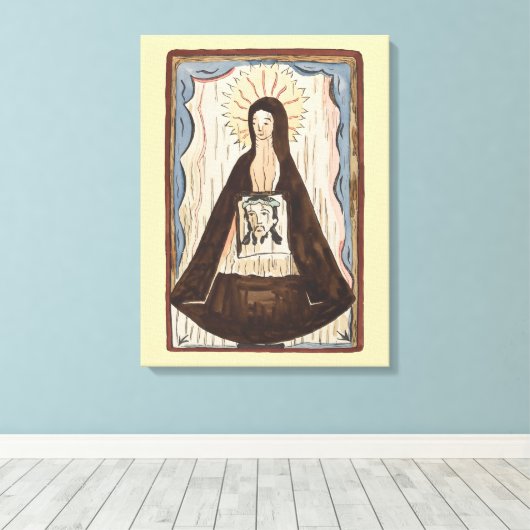 Sint Veronica Jezus ziet kunstschilderij Canvas Afdruk (Insitu (Houten vloer))