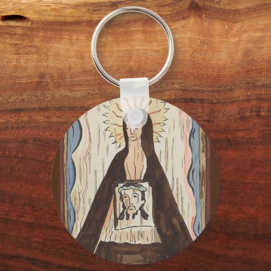 Sint Veronica Jezus ziet kunstschilderij Sleutelhanger (Voorkant)