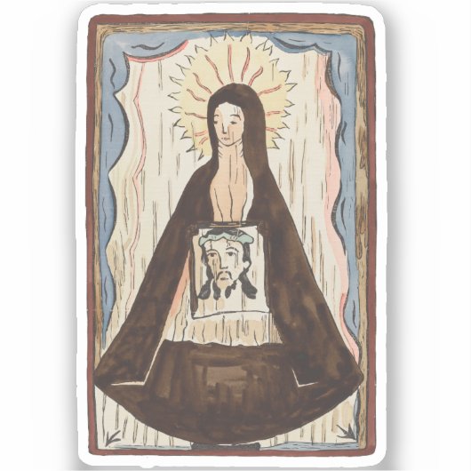 Sint Veronica Jezus ziet  kunstschilderij Sticker (Voorkant)