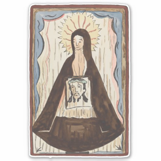 Sint Veronica Jezus ziet kunstschilderij Sticker (Voorkant)