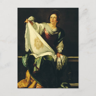 Sint Veronica Kunst Het Mirakel van de Heilige Aan Feestdagenkaart