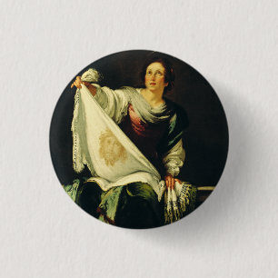 Sint Veronica Kunst Het Mirakel van de Heilige Aan Ronde Button 3,2 Cm