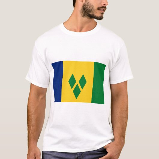 Sint-Vicent en de vlag van Grenadines T-shirt (Voorkant)