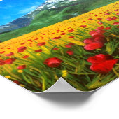 Sint-Victoire met papavers Poster (Hoek)