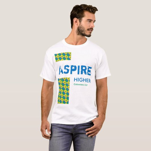 Sint Vincent ASPIRE HOGER Christelijke scripts T-shirt (Voorkant volledig)