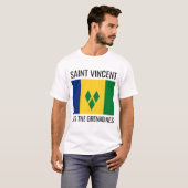 Sint Vincent en de Grenadines/de vlag van de werel T-shirt (Voorkant volledig)