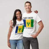 Sint Vincent en de Grenadines/de vlag van de werel T-shirt (Unisex)