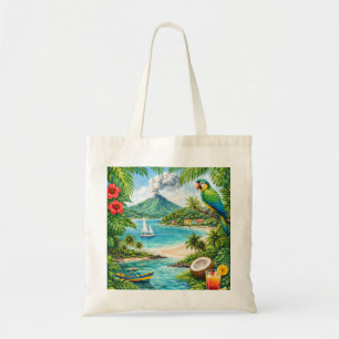 Sint-Vincent en de Grenadines Tropische Vulkaan Tote Bag