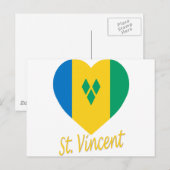 Sint Vincent en de Grenadines Vlaggenkop Briefkaart (Voorkant / Achterkant)