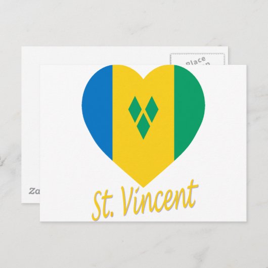 Sint Vincent en de Grenadines Vlaggenkop Briefkaart (Voorkant / Achterkant)