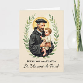 Sint-Vincentius-de-Paul Feestdag Zegen Krans Kaart
