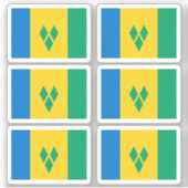 Sint-Vincentive-vlag Sticker (Voorkant)
