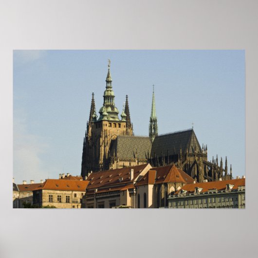 Sint-Vituskathedraal en het kasteel van Praag, een Poster (Voorkant)