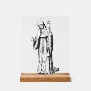 Sint Walpurga middeleeuwse Angelsaksische zendelin Acryl Bord