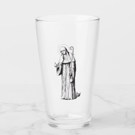 Sint Walpurga middeleeuwse Angelsaksische zendelin Glas (Voorkant)