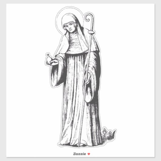 Sint Walpurga Middeleeuwse Angelsaksische zendelin Sticker (Vel)