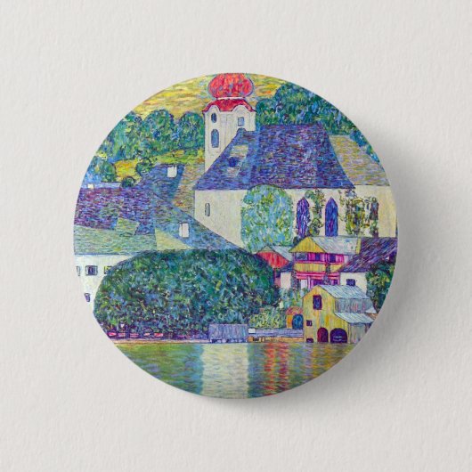 Sint-Wolfgang kerk van Gustav Klimt, Victoriaans k Ronde Button 5,7 Cm (Voorkant)