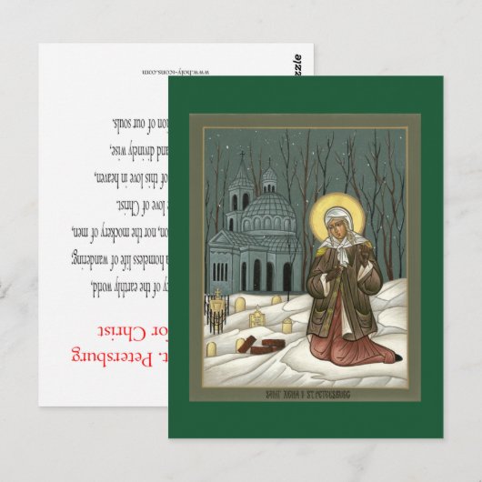 Sint-Xenia van de Sint-Petersburgse gebedskaart Briefkaart (Voorkant / Achterkant)