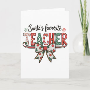 Sint zijn favoriete leraar school kerst boog Kerst Kaart