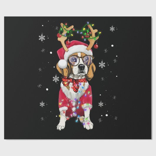 Sinterbeagle render Lichte kerstcadeaus Cadeaupapier (Vlak)