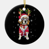 Sinterbeagle render Lichte kerstcadeaus Keramisch Ornament (Voorkant)