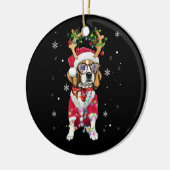 Sinterbeagle render Lichte kerstcadeaus Keramisch Ornament (Links)