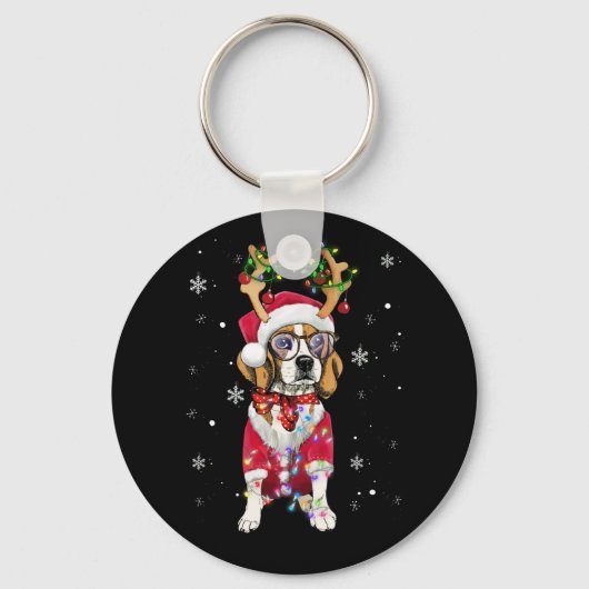 Sinterbeagle render Lichte kerstcadeaus Sleutelhanger (Voorkant)