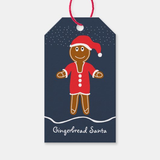 Sinterbrood met kerstcadeautassen voor kerstmis cadeaulabel (Voorkant)