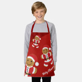 Sinterbrood Santa Red Merry-kerstCartoon Schort (Gedragen)