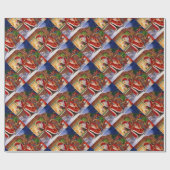 Sinterclaus en rudolph cadeaupapier (Vlak)