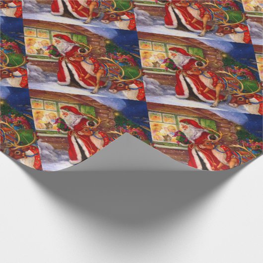 Sinterclaus en rudolph cadeaupapier (Hoek)