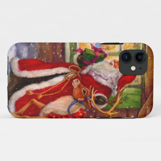 Sinterclaus en rudolph Case-Mate iPhone case (Achterkant (horizontaal))