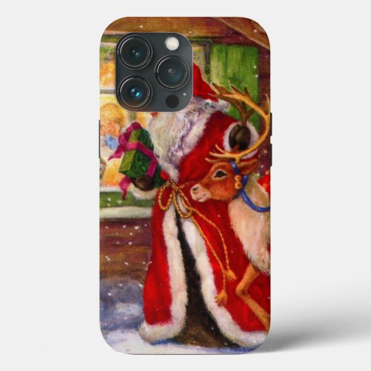 Sinterclaus en rudolph Case-Mate iPhone case (Achterkant)
