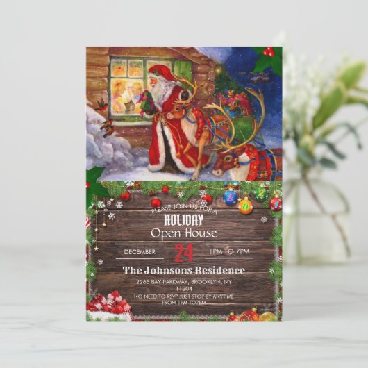 Sinterclaus en rudolph kaart (Staand voorkant)