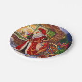 Sinterclaus en rudolph papieren bordje (Gekanteld)