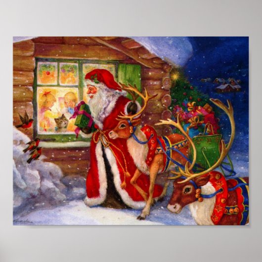 Sinterclaus en rudolph poster (Voorkant)