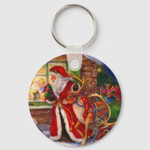 Sinterclaus en rudolph sleutelhanger