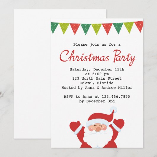 Sinterdag- en kerstfeestdag kaart (Voorkant / Achterkant)