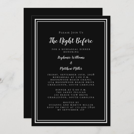 Sinterdag van het avondeten voor Black White Kaart (Voorkant / Achterkant)