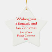 Sinterdwergsnuitje rood en wit ornament (Achterkant)