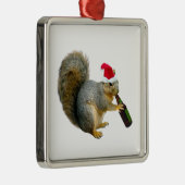 Sintereekhoorn Drink bier Metalen Ornament (Rechts)