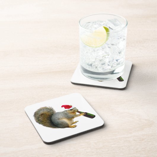 Sintereekhoorn Drink bier Onderzetter (Rechterzijde)