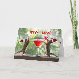 Sintereekhoorns Drink een cocktail Feestdagen Kaart