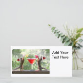 Sintereekhoorns Drink een cocktail Feestdagenkaart (Staand voorkant)