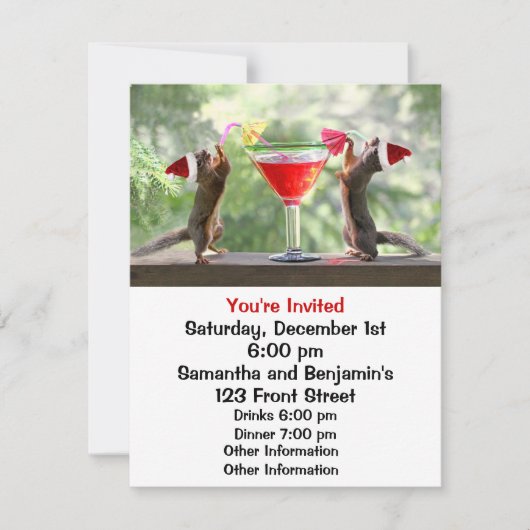 Sintereekhoorns Drink een cocktail Kaart (Voorkant)