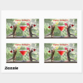 Sintereekhoorns Drink een cocktail Rechthoekige Sticker (Vel)