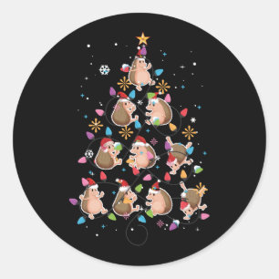 Sinteregel - kerstboom - egel - licht ronde sticker