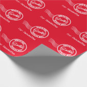 Sinterexpress - koeriersdienst Noordpool rood wit Cadeaupapier (Hoek)