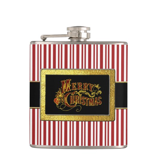 Sintergordel kerstsnoepriet heupfles (Voorkant)